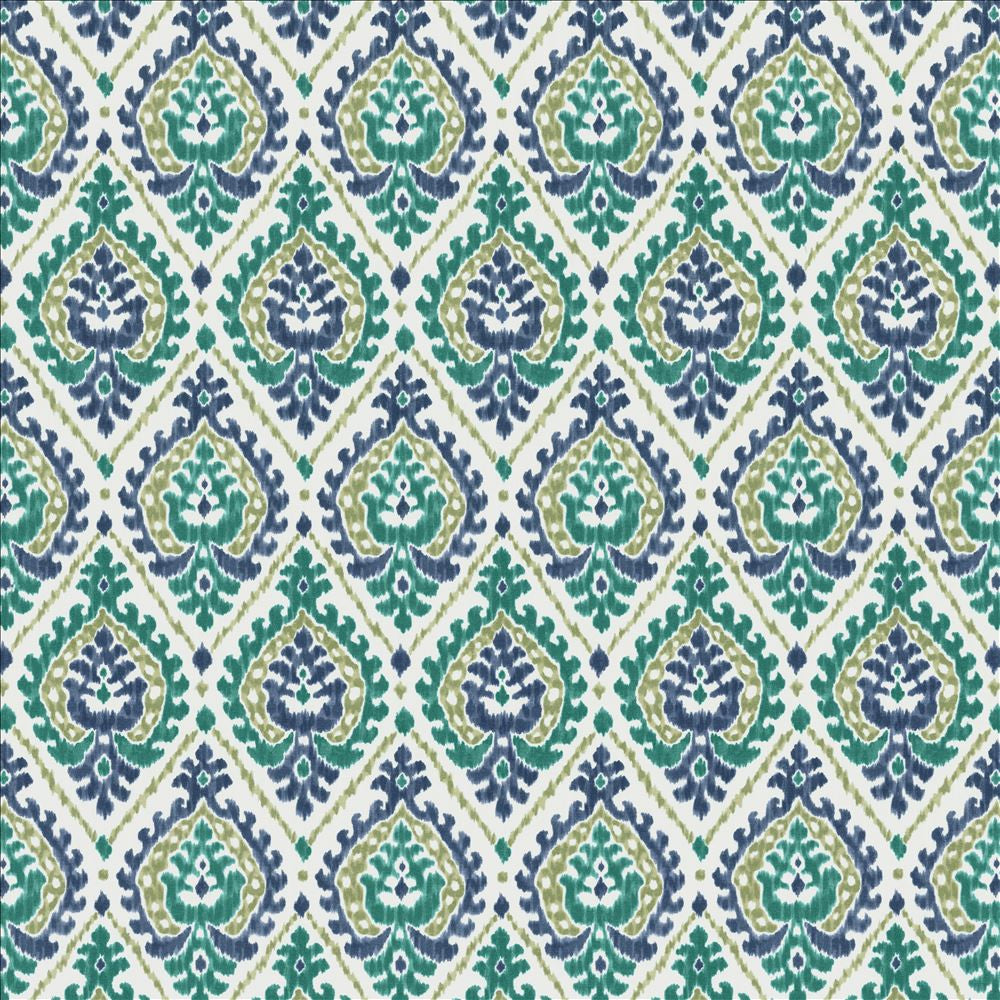 Alluring Lagoon  by Kasmir Fabric 1474 100% Cotton  SPAIN  </p><p>Repeat: Horizontal: 6 6/8 inches and Vertical: 13 4/8 inches 54  - Fabric Carolina -