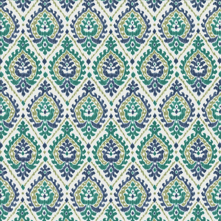 Alluring Lagoon  by Kasmir Fabric 1474 100% Cotton  SPAIN  </p><p>Repeat: Horizontal: 6 6/8 inches and Vertical: 13 4/8 inches 54  - Fabric Carolina -