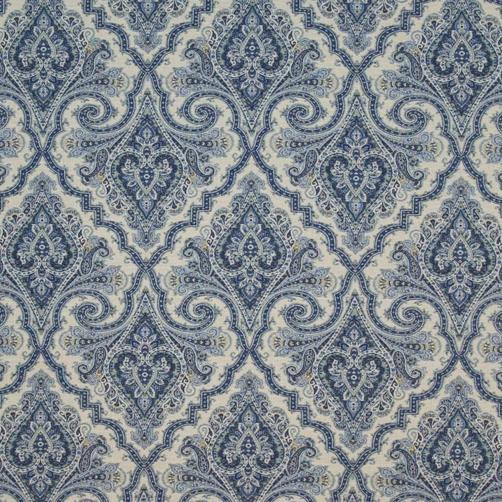Almazar Paisley Ming by Kasmir Fabric 1402 100% Cotton PERU 30,000 Wyzenbeek Double Rubs H: 13 4/8 inches, V:13 4/8 inches 54 - Fabric Carolina - Kasmir