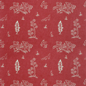 Friendly Folk Huntsman Red by Kravet Couture Fabric