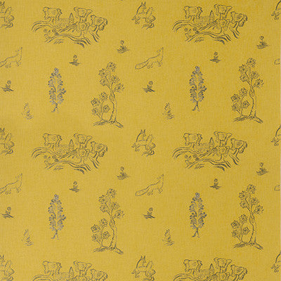 Friendly Folk Provencal Yellow by Kravet Couture Fabric