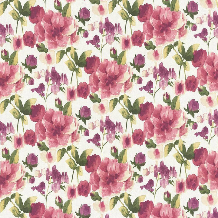 Ambrose Garden Raspberry by Kasmir Fabric 1435 100% Linen CHINA 48,000 Wyzenbeek Double Rubs H: 27 inches, V:25 2/8 inches 54 - Fabric Carolina - Kasmir