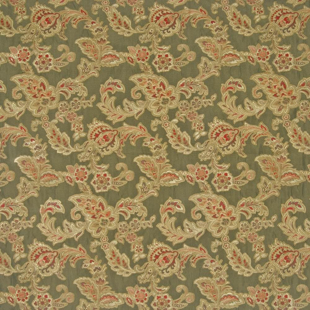 Amesbury Garden Loden by Kasmir Fabric 1371 65% Rayon
35% Polyester
 CHINA 48,000 Wyzenbeek Double Rubs </p><p>Repeat: Horizontal: 13 7/8 inches and Vertical: 27 inches 55 - Fabric Carolina -