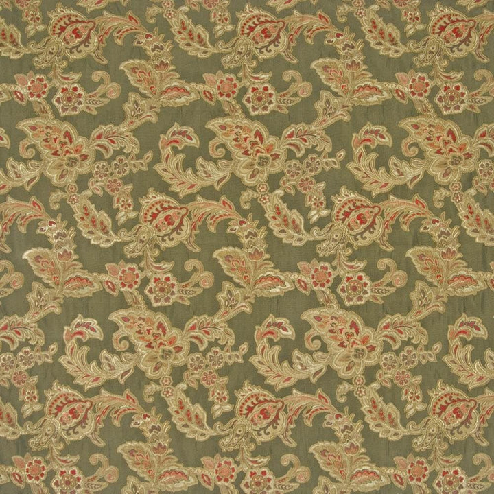 Amesbury Garden Loden by Kasmir Fabric 1371 65% Rayon
35% Polyester
 CHINA 48,000 Wyzenbeek Double Rubs </p><p>Repeat: Horizontal: 13 7/8 inches and Vertical: 27 inches 55 - Fabric Carolina -