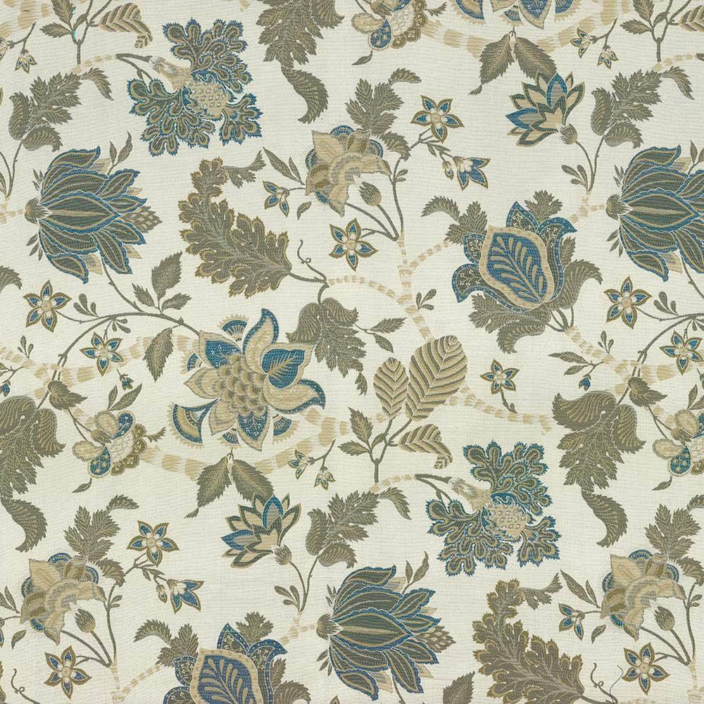 Amoroso Floral Natural by Kasmir Fabric 8003 55% Polyester 45% Viscose CHINA 30,000 Wyzenbeek Double Rubs H: 28 6/8 inches, V:23 4/8 inches 54 - 56 - Fabric Carolina - Kasmir