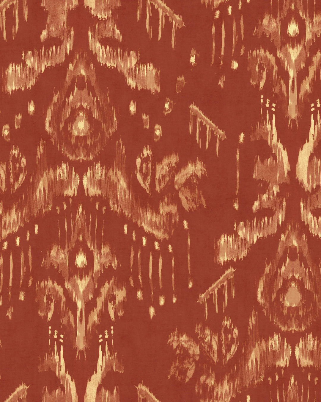 ANCESTRAL IKAT Copper Wallpaper (WP30262) by Mind The Gap | WP30262 | TRANSYLVANIAN RHAPSODY | 1 roll x 52 x 1000 cm / 20.5 x 393.7in | 0.52m / 20.5in | 10m / 393.7in | 5.20sqm / 55.9sq ft | L50cm / L19.6in | Taupe, Copper | Non-woven Satin | Paste the wall | 1 roll in a box | Fabric Carolina | https://www.fabriccarolina.com/