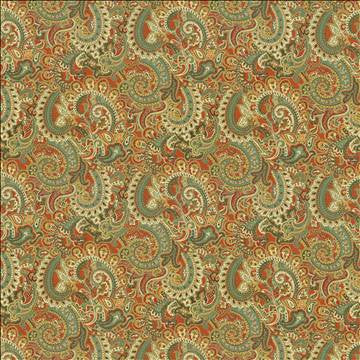 Anjou Paisley Ming Red by Kasmir Fabric 5106 55% Linen 45% Rayon CHINA 12,000 Wyzenbeek Double Rubs H: 27 4/8 inches, V: 25 2/8 inches 54 - 55 - Fabric Carolina - Kasmir