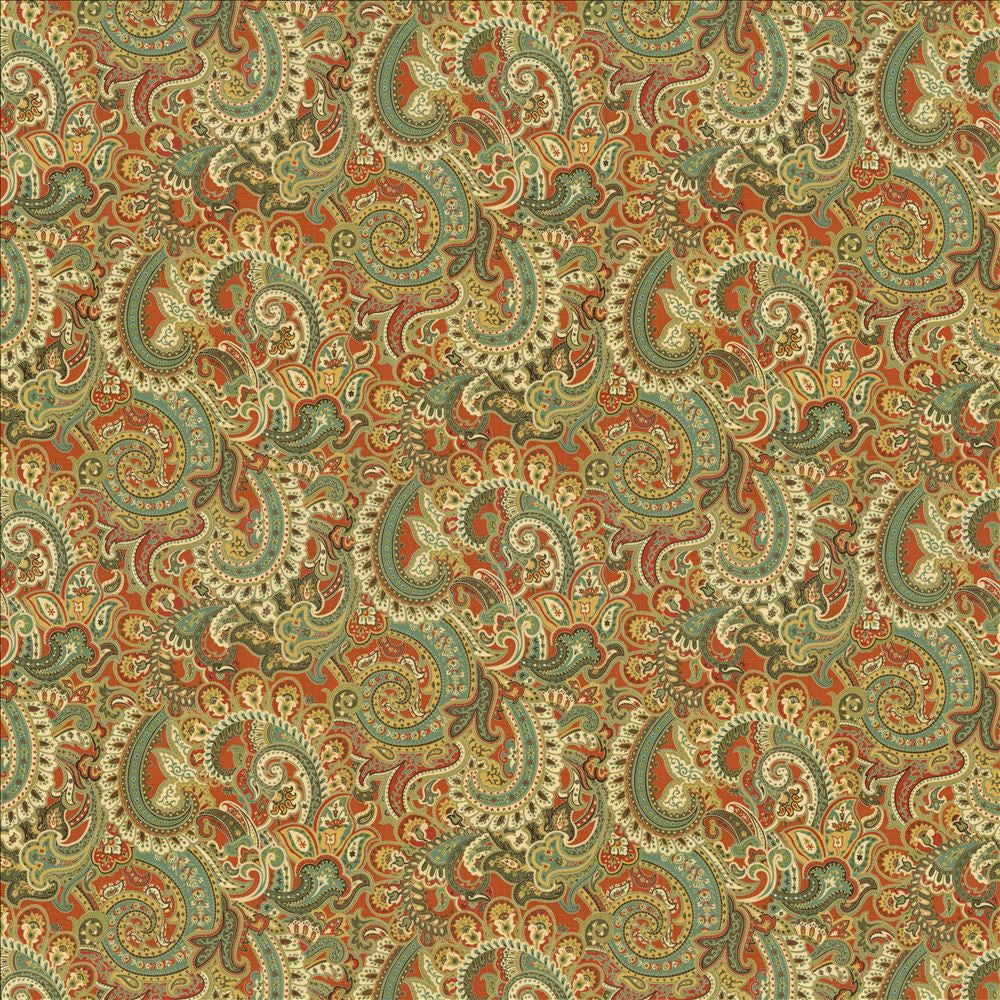 Anjou Paisley Ming Red by Kasmir Fabric 5106 55% Linen
45% Rayon
 CHINA </p><p>Repeat: Horizontal: 27 4/8 inches and Vertical: 25 2/8 inches 54 - 55 - Fabric Carolina -