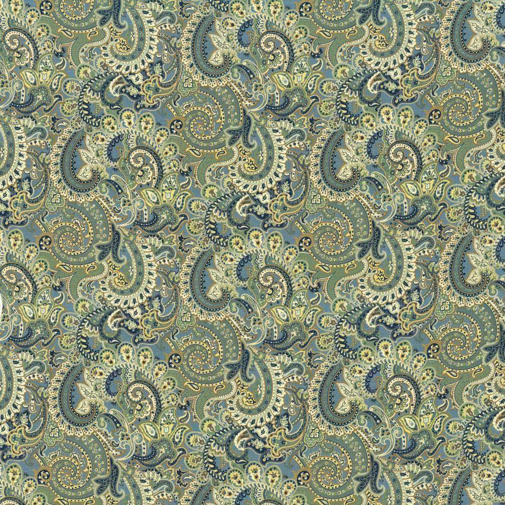 Anjou Paisley Monsoon by Kasmir Fabric 5107 55% Linen 45% Rayon CHINA H: 27 4/8 inches, V:25 2/8 inches 54 - 55 - Fabric Carolina - Kasmir