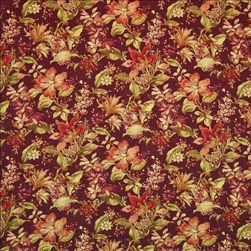 Ansley Gardens Burgundy by Kasmir Fabric 1402 55% Flax 45% Viscose CHINA Not Tested H: 13 4/8 inches, V: 27 inches 54 - 55 - Fabric Carolina - Kasmir