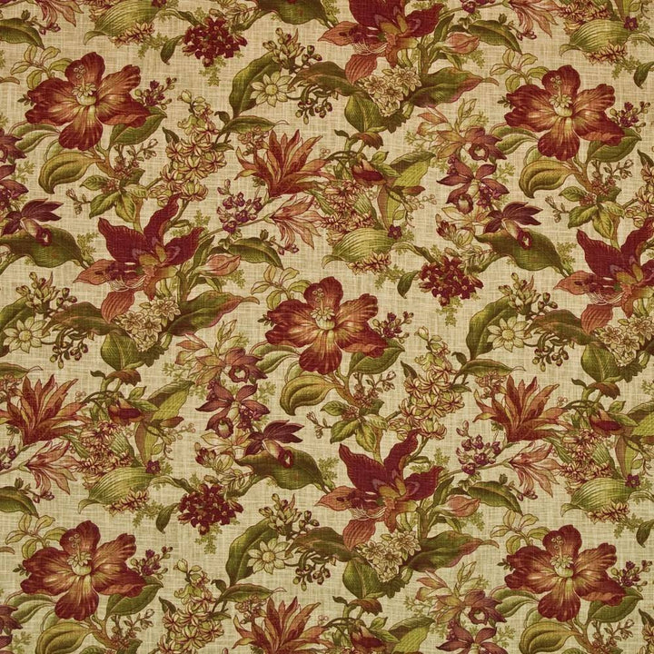 Ansley Gardens Spice by Kasmir Fabric 1402 55% Flax 45% Viscose CHINA Not Tested H: 13 4/8 inches, V:27 inches 54 - 55 - Fabric Carolina - Kasmir