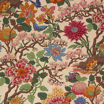 Magnolia Cream/Blue by G P & J Baker Fabric