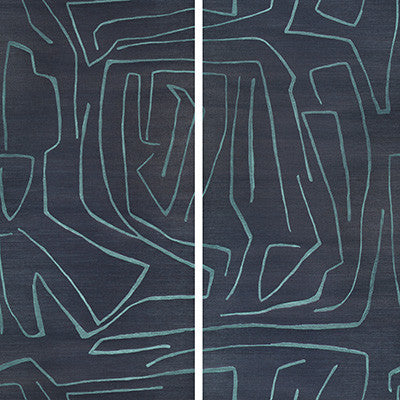 Graffito Ii Navy by Groundworks Wallcovering