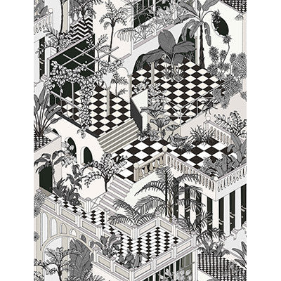 Miami Blk Wht by Cole & Son Fabric