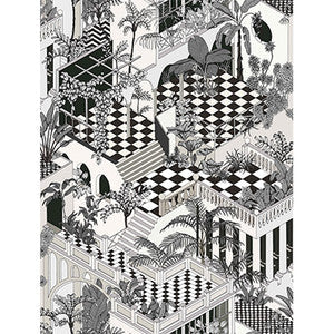 Miami Blk Wht by Cole & Son Fabric