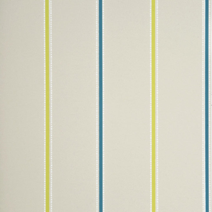 Tasie Stripe Cream/Teal/Lime by Baker Lifestyle Wallcovering