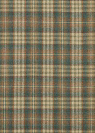 Nevis Teal/Russet by Mulberry Fabric