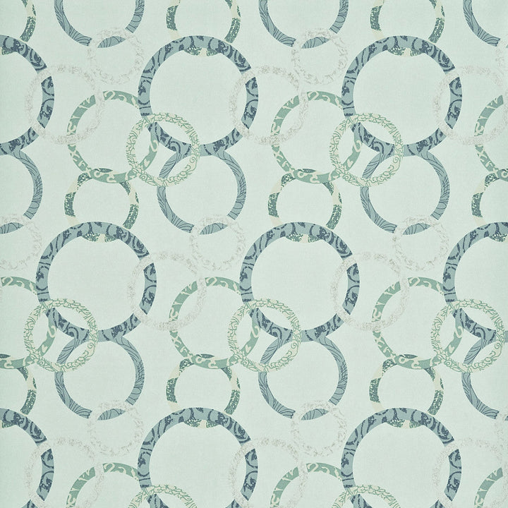 Roundel Aqua/Teal/Silver by Baker Lifestyle Wallpaper
