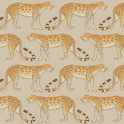 Leopard Walk Stone & Orange by Cole & Son Wallcovering