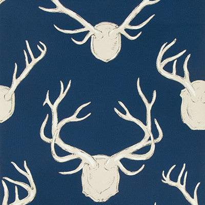 Antlers Paper Navy by Lee Jofa Wallcovering
