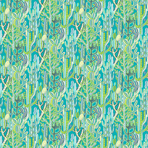 Cactus Azul/Verde by Gaston Y Daniela Fabric