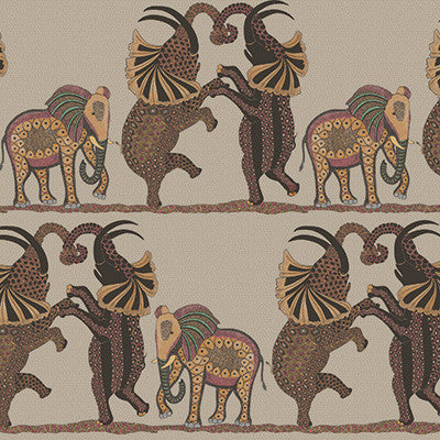 Safari Dance Red & Linen by Cole & Son Wallcovering