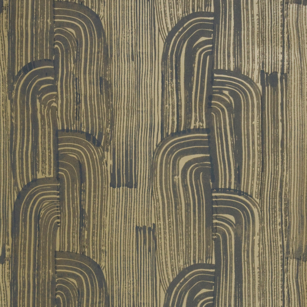 Crescent Paper Ebony/Gold by Lee Jofa Modern Wallcovering