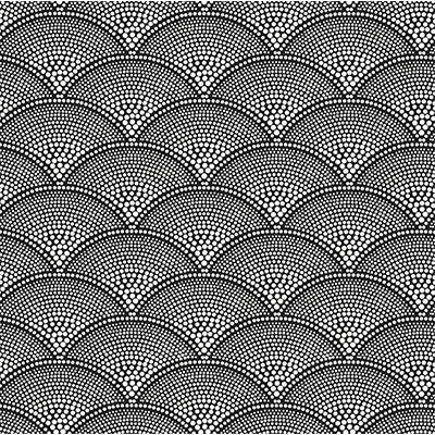 Feather Fan Wht On Blk by Cole & Son Fabric