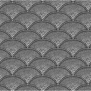 Feather Fan Wht On Blk by Cole & Son Fabric