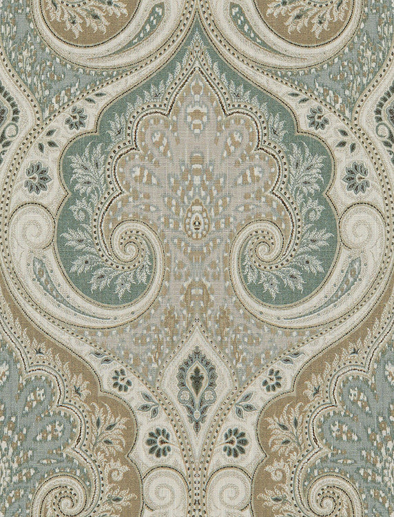 Latika Aqua/Taupe by Baker Lifestyle Fabric