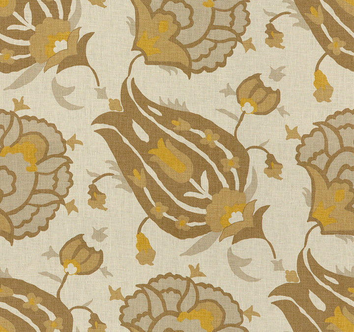 Turkish Flower Grey/Bronze By Groundworks Fabric