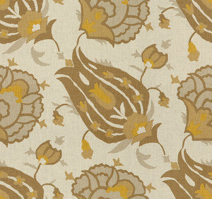 Turkish Flower Grey/Bronze By Groundworks Fabric