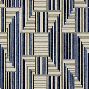 Cuboid Velvet Navy/Grey by Lee Jofa Modern Fabric