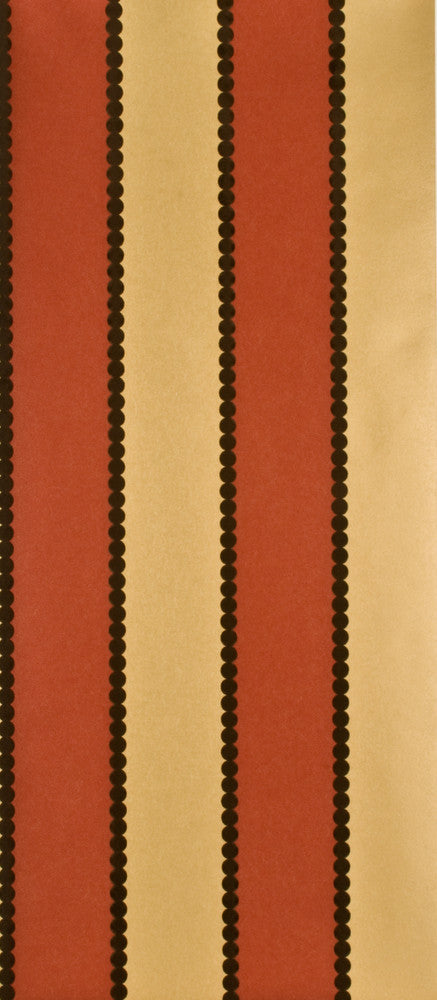 Valentino Stripe Flock Red/Gold by G P & J Baker Wallcovering