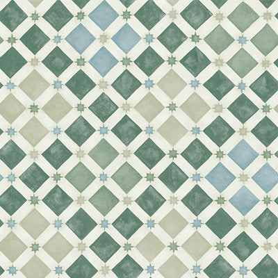 Zellige Olive & Print Room Blue by Cole & Son Wallcovering