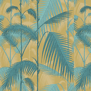 Palm Jungle Orchre & Petrol by Cole & Son Fabric