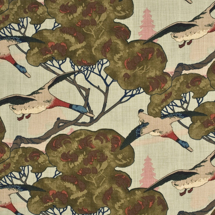 Flying Ducks Sky by Mulberry Fabric