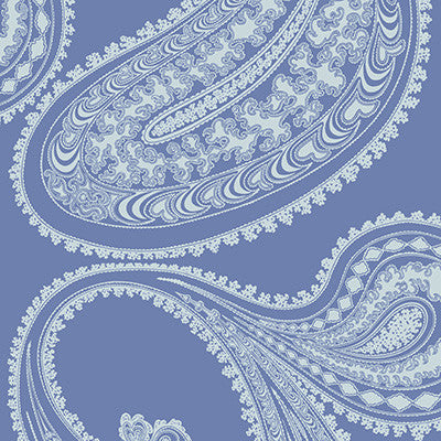 Rajapur Flock Blue/White by Cole & Son Wallcovering
