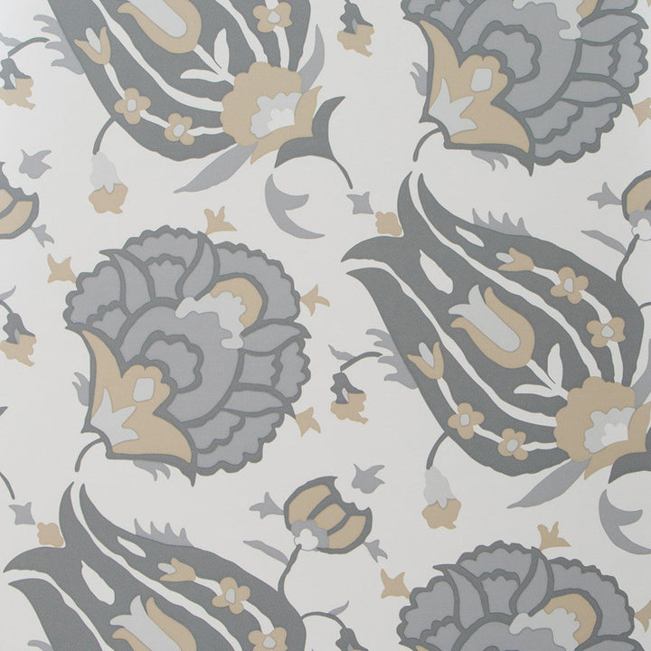 Turkish Flower Dove/Stone by Lee Jofa Modern Wallcovering