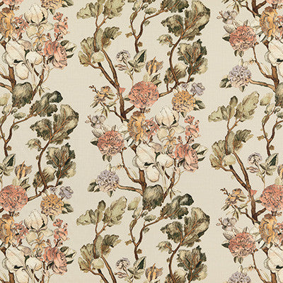 Wild Side Coral/Green by Mulberry Fabric