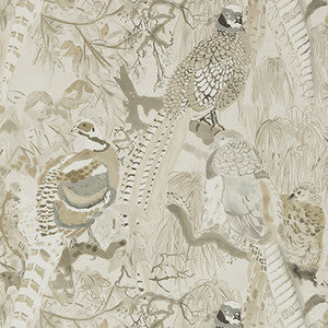 Game Birds Stone by Mulberry Wallcovering