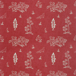 Friendly Folk Huntsman Red by Kravet Couture Fabric
