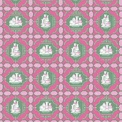 Porcelanas Rosa/Verde by Gaston Y Daniela Fabric