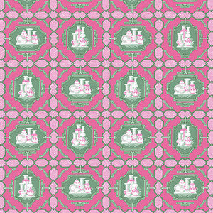Porcelanas Rosa/Verde by Gaston Y Daniela Fabric