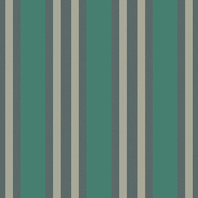 Polo Stripe Teal/Gilver by Cole & Son Wallcovering