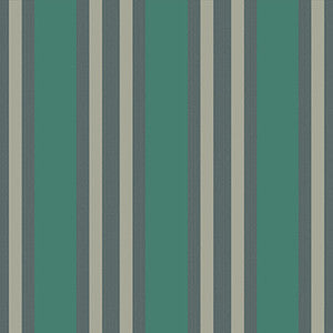 Polo Stripe Teal/Gilver by Cole & Son Wallcovering