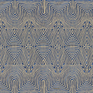 Julia Emb Flax/Blue by Lee Jofa Modern Fabric