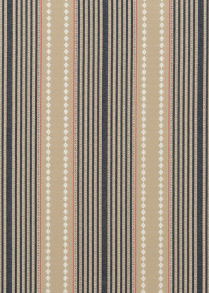 Brighton Stripe Indigo/Linen by Mulberry Fabric