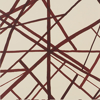 Channels Paper Plum/Oatmeal by Groundworks Wallcovering