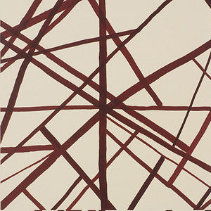 Channels Paper Plum/Oatmeal by Groundworks Wallcovering